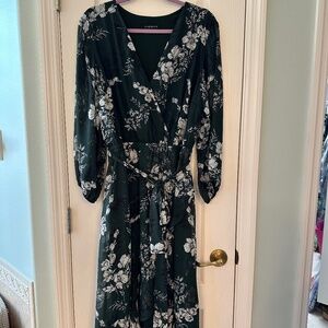 LANE BRYANT Green Floral Dress